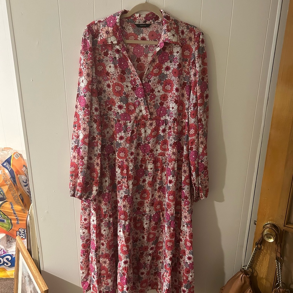 Floral Pink Long Sleeve Dress